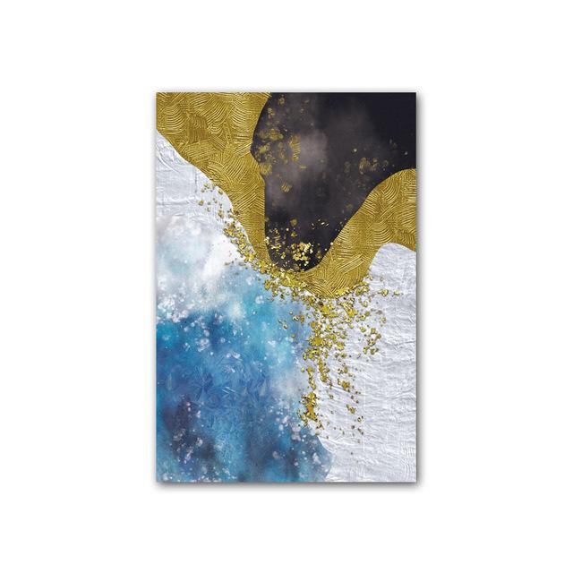 

Абстрактные современные золотые, синие, зеленые плакаты и принты, настенная художественная картина, скандинавская картина на холсте, украшение для гостиной, дома, куадрос 21*30cm