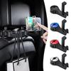Multi-Function 2 In 1 Car Hook Hidden Lock Buckle Mobile Phone Holder Hanging Storage Adjustable Headrest Hook For Rear Seat