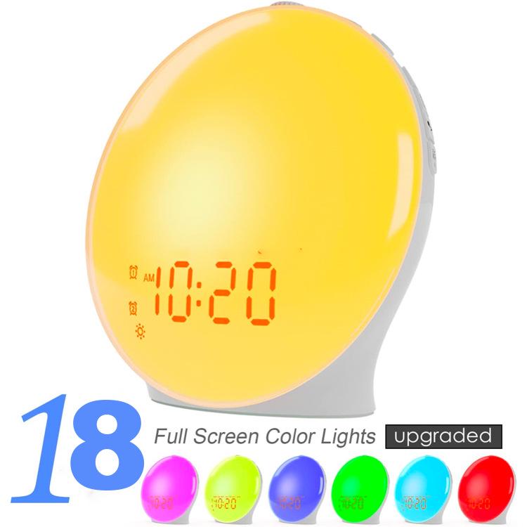 RGB Ambient Sunrise Sunset Alarm Clock Colorful Wake-Up Light