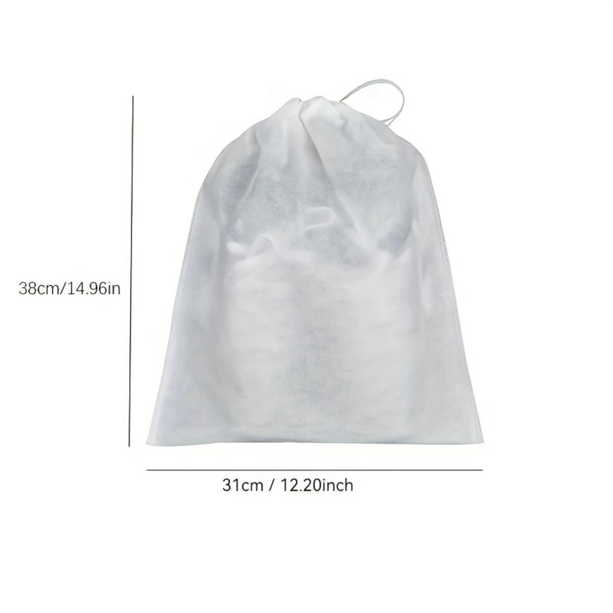 White Portable Shoe Bag, Non-woven Drawstring Shoe Storage Bag, Anti Yellowing Dry Bag, Travel Storage Bag, Shoe Dust Bag 1 PC