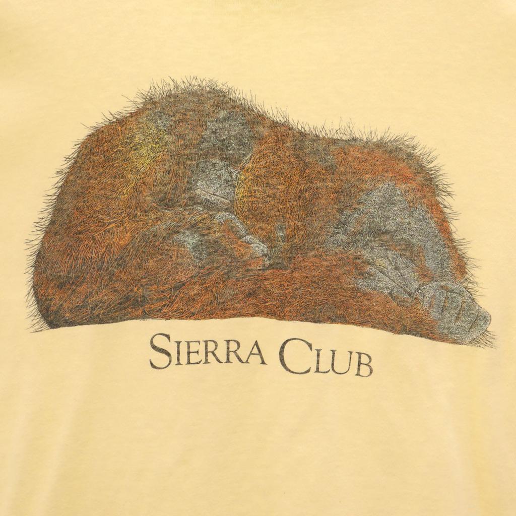 HANES 80s 90s Made In USA Old SIERRA CLUB Orangutan Print Short Sleeve T-shirt Men's Used