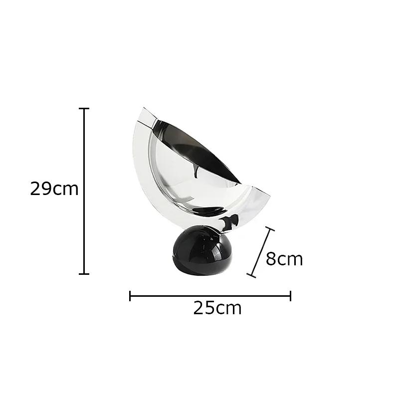 

Creative Stainless Steel Semi-circular Ornaments Abstract Artwork Desk Decoration Modern Crafts Statue Room Aesthetic Decor