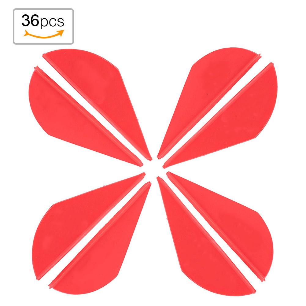 36pcs Archery Arrow Fletches Rubber Fletching Feathers DIY Accessory for Compound Bow (red)
