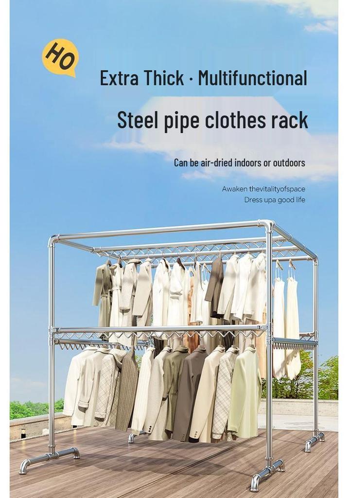 Windproof Galvanized Steel Outdoor Clothes Drying Rack