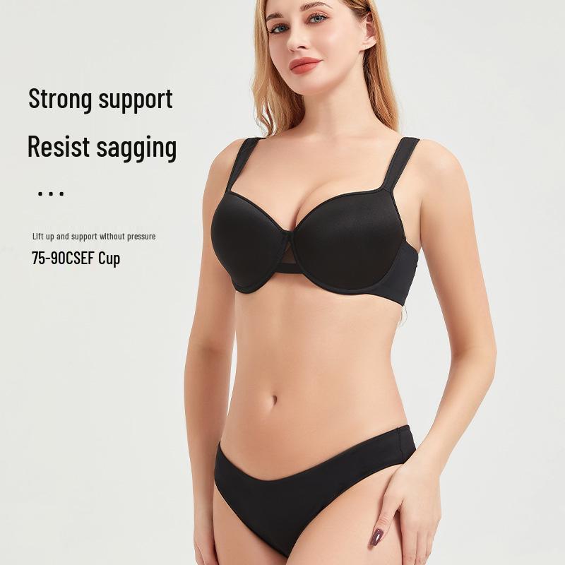 Übergröße Nahtloses Vollschalen-BH-Set - Hebt & Formt, Atmungsaktiv, Anti-Erschlaffung.