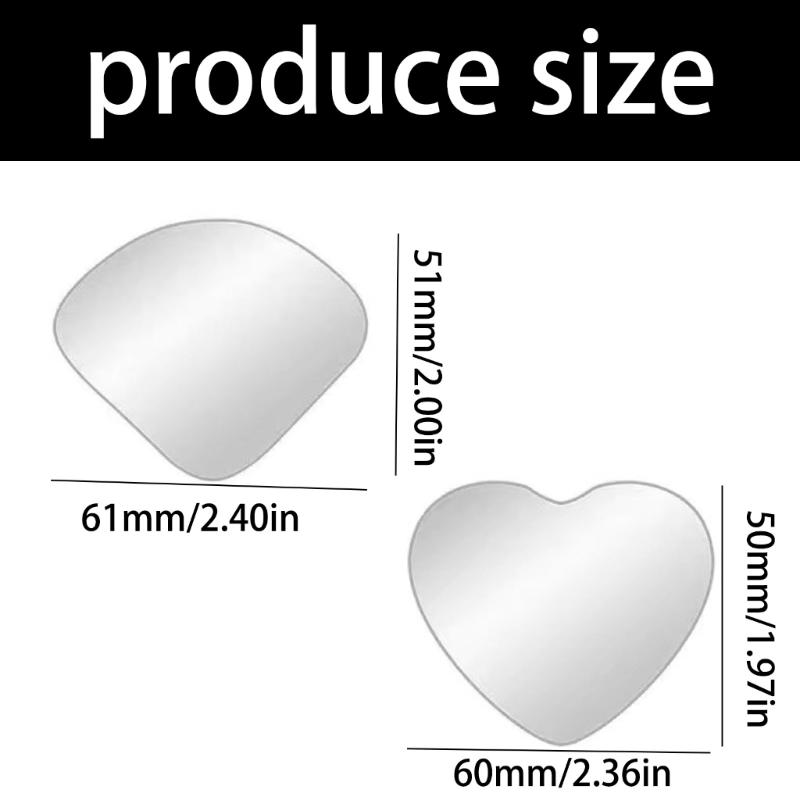 2pcs Upgrades Glass Heart Mirrors Stylish Rearview Mirrors Wide Angle Glass Simple Installation Suitable for Vehicles