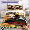 3pcs My Hero Academia Bedding Set Duvet Cover Closure Includes 1 Duvet Cover & 2 Pillowcases, Soft and Comfortable for All Seasons.