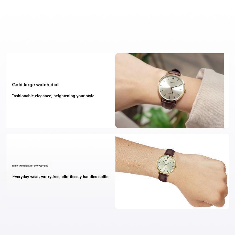 Casio Men's Gold Standard Series Fashion Business Simple Casual Versatile Classic Pointer Roman Scale Large Dial Quartz Movet Leather Strap Ltp-Vt01gl-9B