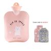 PVC Cartoon Pig Hot Water Bag with Plush Cover Hand Warmer Portable Hot Water Bottles  Foot