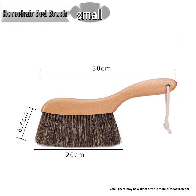 Beech Wood Horsehair Bed Dust Brush with Long Handle for Sofa and Bedroom Cleaning