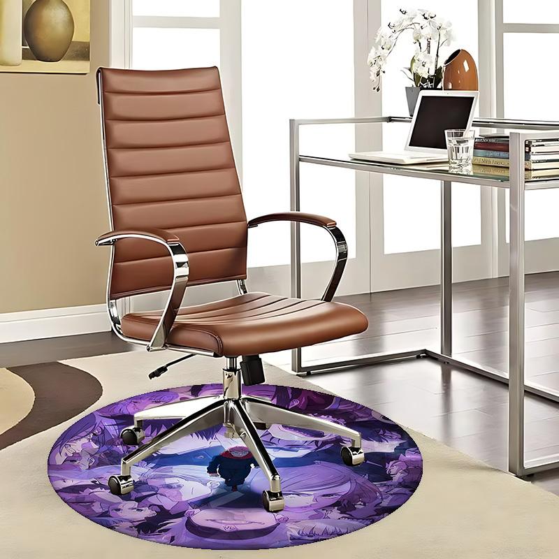 

1pc Anime Cartoon Design Round Carpet - Office Chair Mat, Non-Slip Rug for Home Decor, Living Room, Bedroom, Game Room & Dormitory Decoration.E099 80cm by 80cm