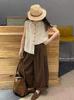 Johnature Retro Artistic Sleeveless Shirt For Women Summer Loose Casual Versatile Tops For Women