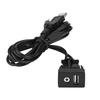 Car Boat Dash Flush Mount USB Port 3.5mm AUX Jack Extension Cable   Mounting Panel