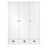 VidaXL 3-door Wardrobe Hill White 127x50x170 Cm Solid Pine Wood 288952