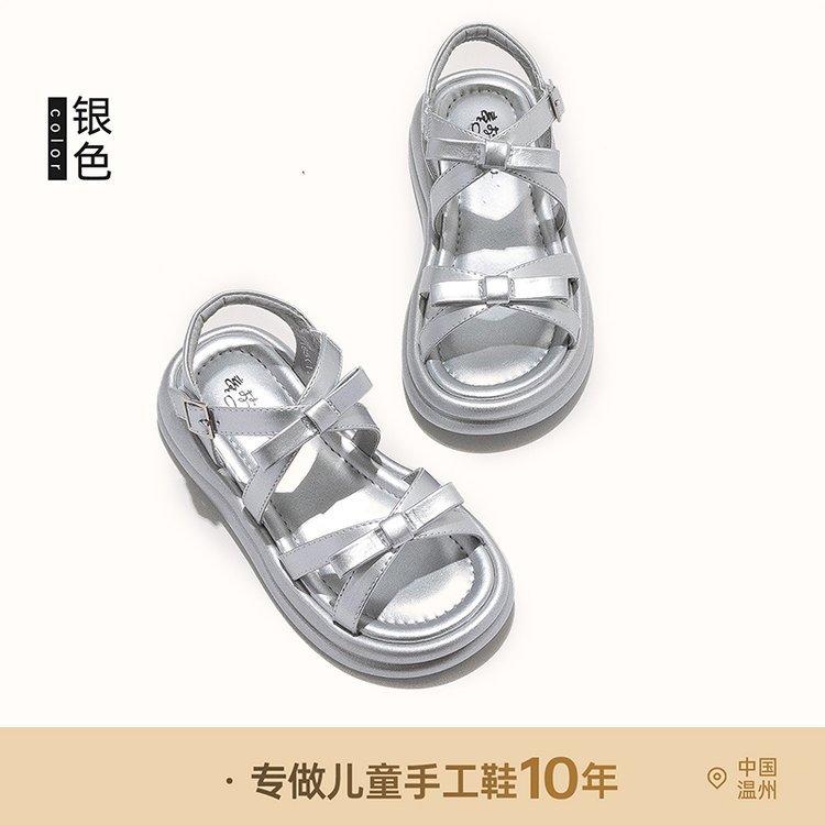 Girls Sandals Summer 2025 Summer New Girls Princess Shoes Children's Shoes Casual Roman Sandals Summer Shoes