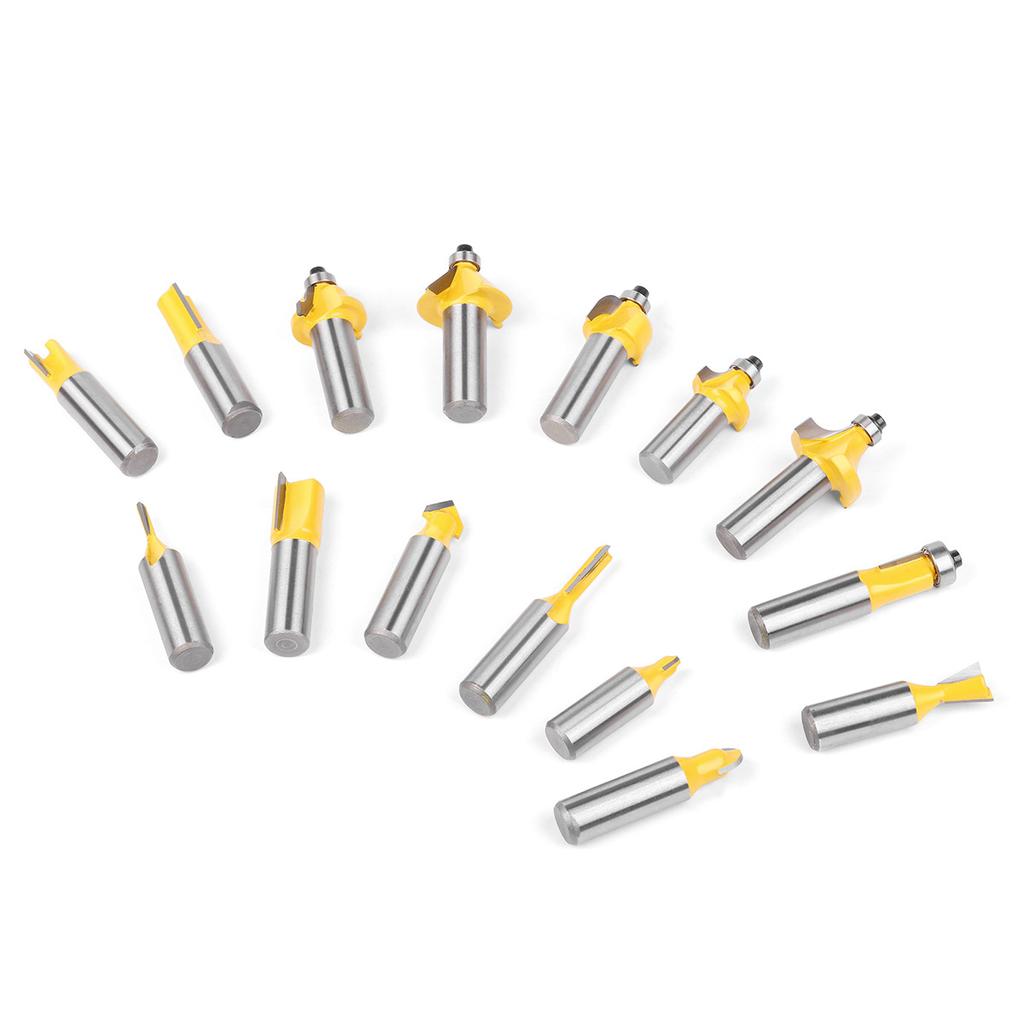 15-Piece Set Of 1/2 Handle Woodworking Milling Cutter Set, Engraving Machine/Bakelite Milling/Trimming Machine, Alloy Cutter Head Set