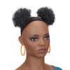 2 PIECES Afro Puffs Natural Black Hair Bun For Kids Curly Chignon Hairpiece Natural Soft ,Clip On Hair Durable For Repeated Use