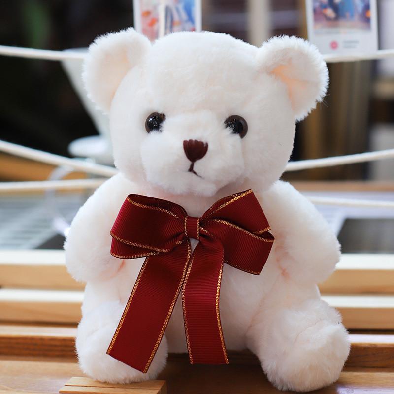 Teddy Tie Bow Bear Plush Toys Cute Stuffed Animal Dolls Kids Birthday Gifts