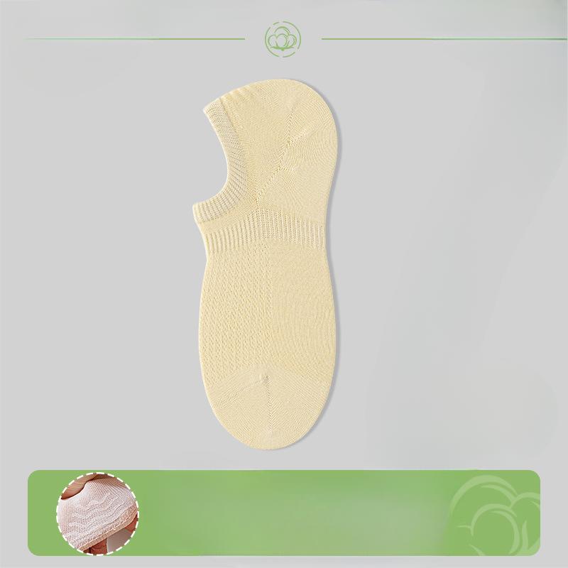 Female Summer Thin New Solid Color Mesh Breathable Boat Socks