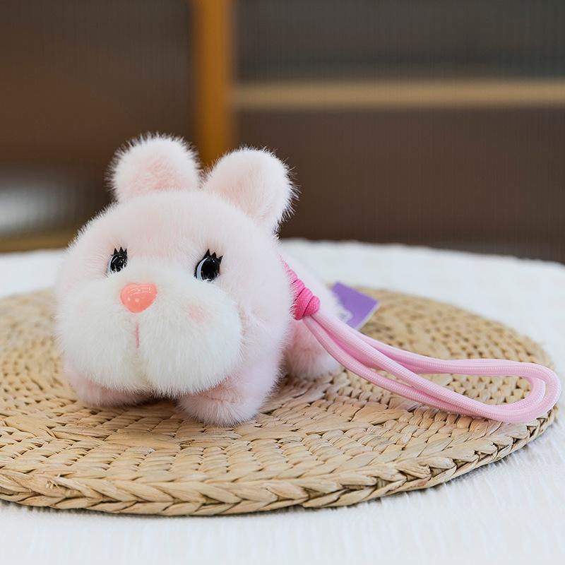 New Cute Little Rabbit Plush Pendant DIY Jewelry Backpack Hanging Keychain Ornament Gift for Girls