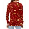 Women's Fashion Casual Christmas Printed Round Neck Long Sleeve Pullover Top