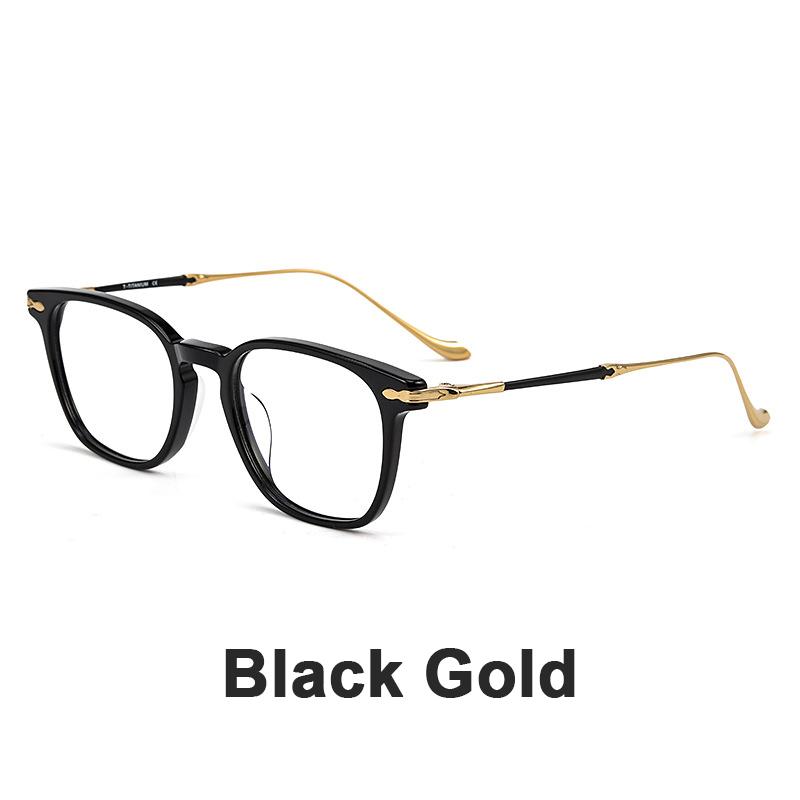 Japanese Style Fashion Luxury Glasses Frame Retro Acetate Fiber Pure Titanium Eyewear Square Gentleman Eyeglasses For Men Women