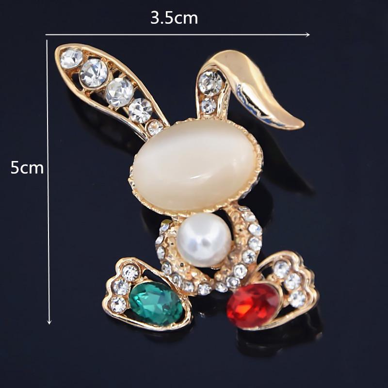 High-Grade Alloy Cat's Eye Rabbit & Magpie Brooch - Cute Lapel Pin