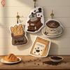 1Pcs Absorbent Hand Cloth Coffee Bread Hand Towel For Kitchen Bathroom Hand Cloth Cartoon Hand Towels Convenient Hanging Towel