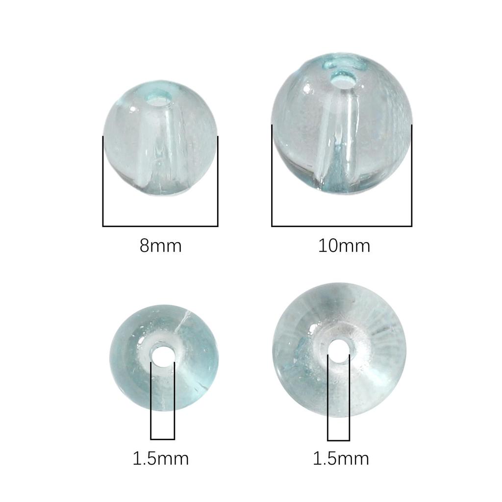 20-50Pcs High Transparency Glass Beads Loose Spacer Beads for Jewelry Making DIY Bracelet Necklace