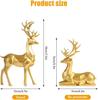 Reindeer Sculpture Resin Christmas Reindeer Elk Xmas Home Decor Statues for Living Room Bedroom Office Desktop Cabinets