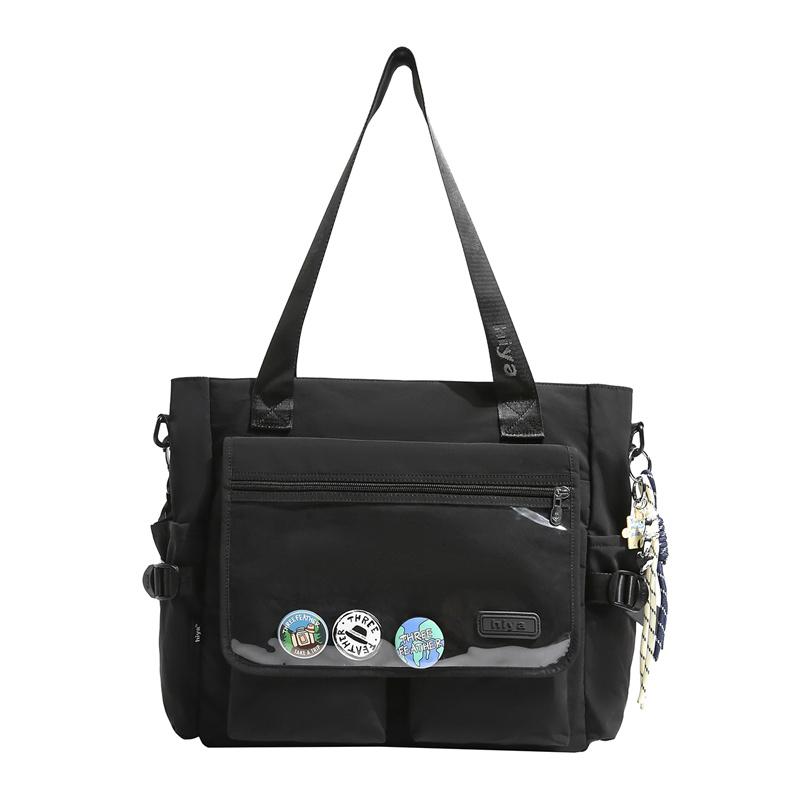 

Large Capacity Portable Shoulder Bag Women s School Tote Bag Crossbody Bag чорний