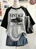 Retro Pattern Digital Print Fashionable Minimalist Round Neck Women T-Shirt, Gift For Friends