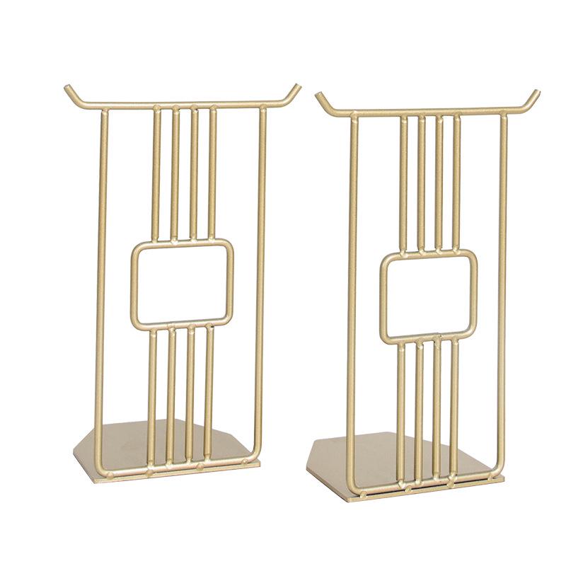 Chinese Style Creative Metal Bookends - Desktop Storage & Book Support Ornament