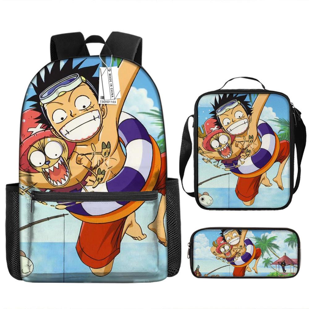Popular Animation Backpack Student Schoolbag Boys Messenger Bag Girls Pencil Case
