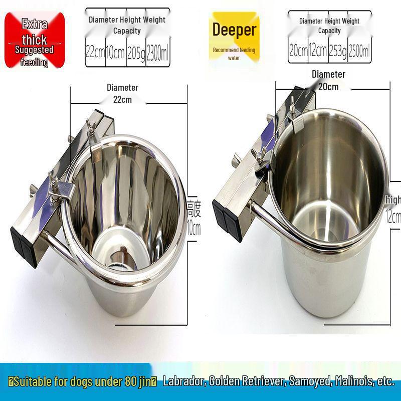 Gamelle suspendue anti-basculement en acier inoxydable pour grands chiens