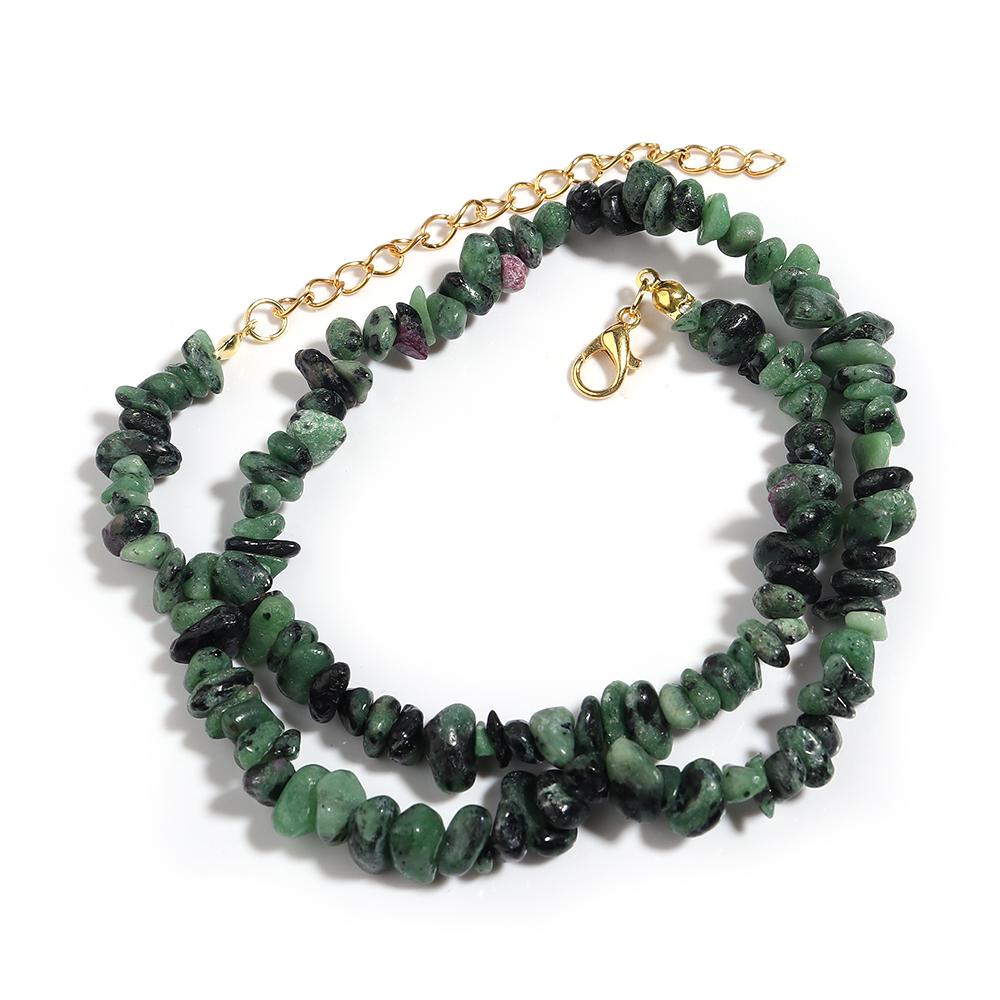 1 Strand 43cm Irregular Gravel Bead Choker Necklace Natural Stone Crystal Necklace Lobster Clasp Chain For Women Jewelry Gift