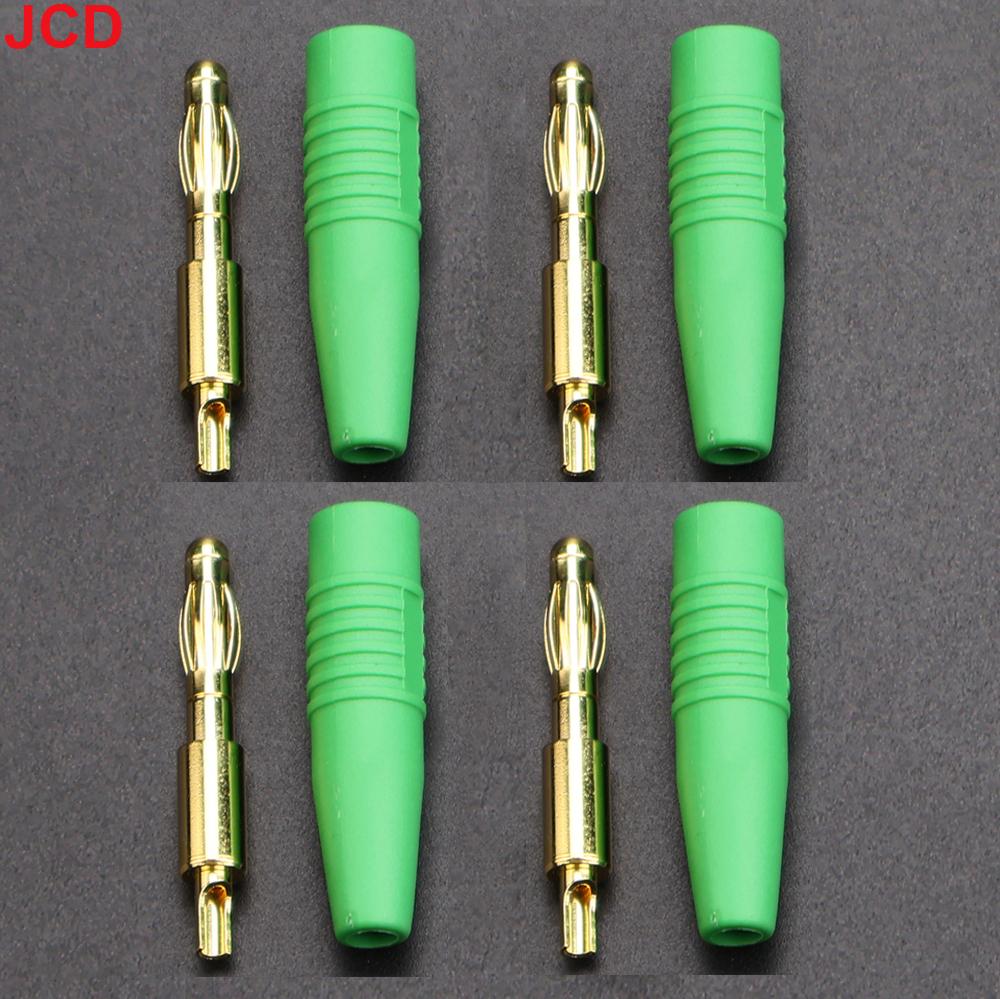 JCD 4pcs New  4mm Plugs Gold Plated Musical Speaker Cable Wire Pin Banana Plug Connectors