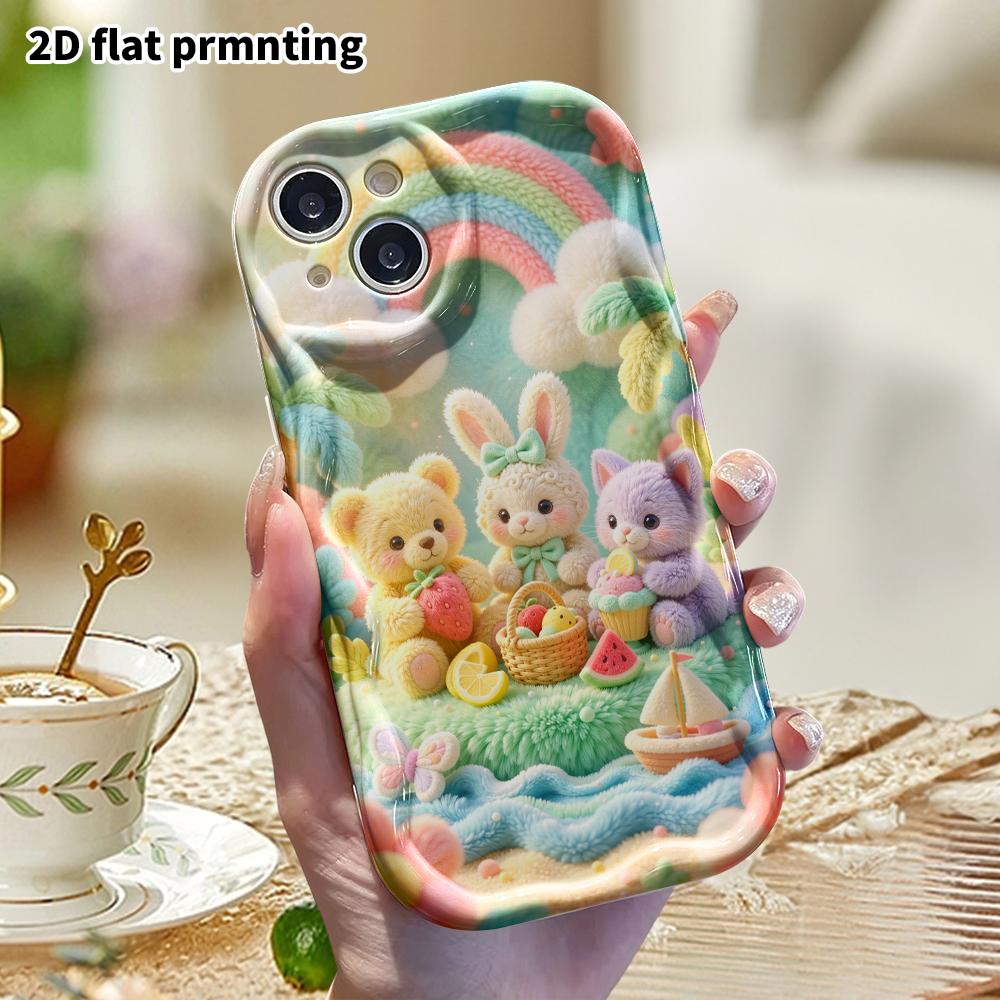 Phone Case: 2D Flat, Suitable for iPhone 18, 17, 16, 15, 14, 13, 12Pro Protective Case, Animal Picnic, Perfect Christmas and Halloween Holiday Gift