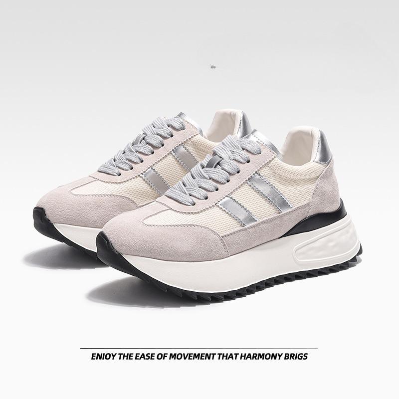 Толстые кроссовки Forrest Gump De Training Shoes Белые туфли Повседневные кроссовки 40 серебряный