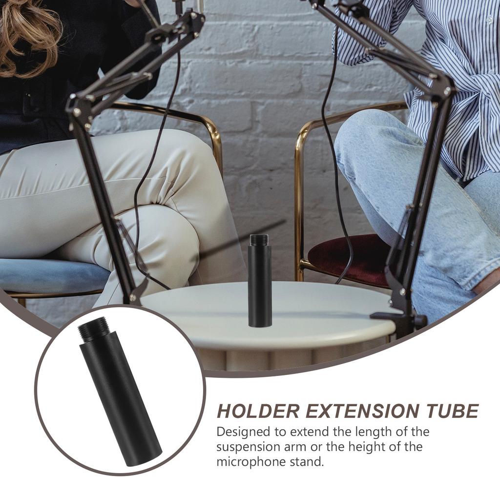 2Pcs Microphone Rack Extension Tube Adjustable Length Durable Mic Stand Extender Microphone Rack Extension Tube