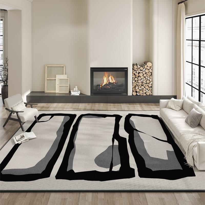 

Light Luxury Living Room Decoration Striped Carpet Thicken Study Rug Home Cloakroom Anti-slip Mat Modern Style Rugs for Bedroom 80*120cm