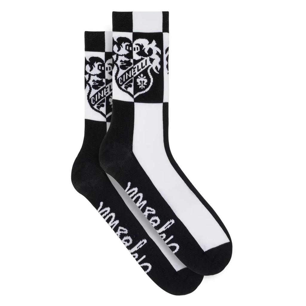 Cinelli Crest Black White Pastori Cycling Socks LARES H19 'N'