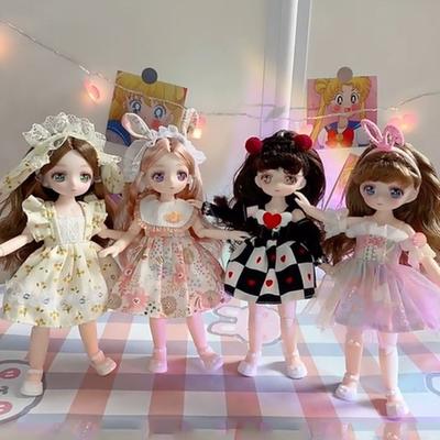 Olhos 3D Boneca Dobradiça de Olho Simulada com Roupas Articulações Removíveis Boneca Presentes para Meninas