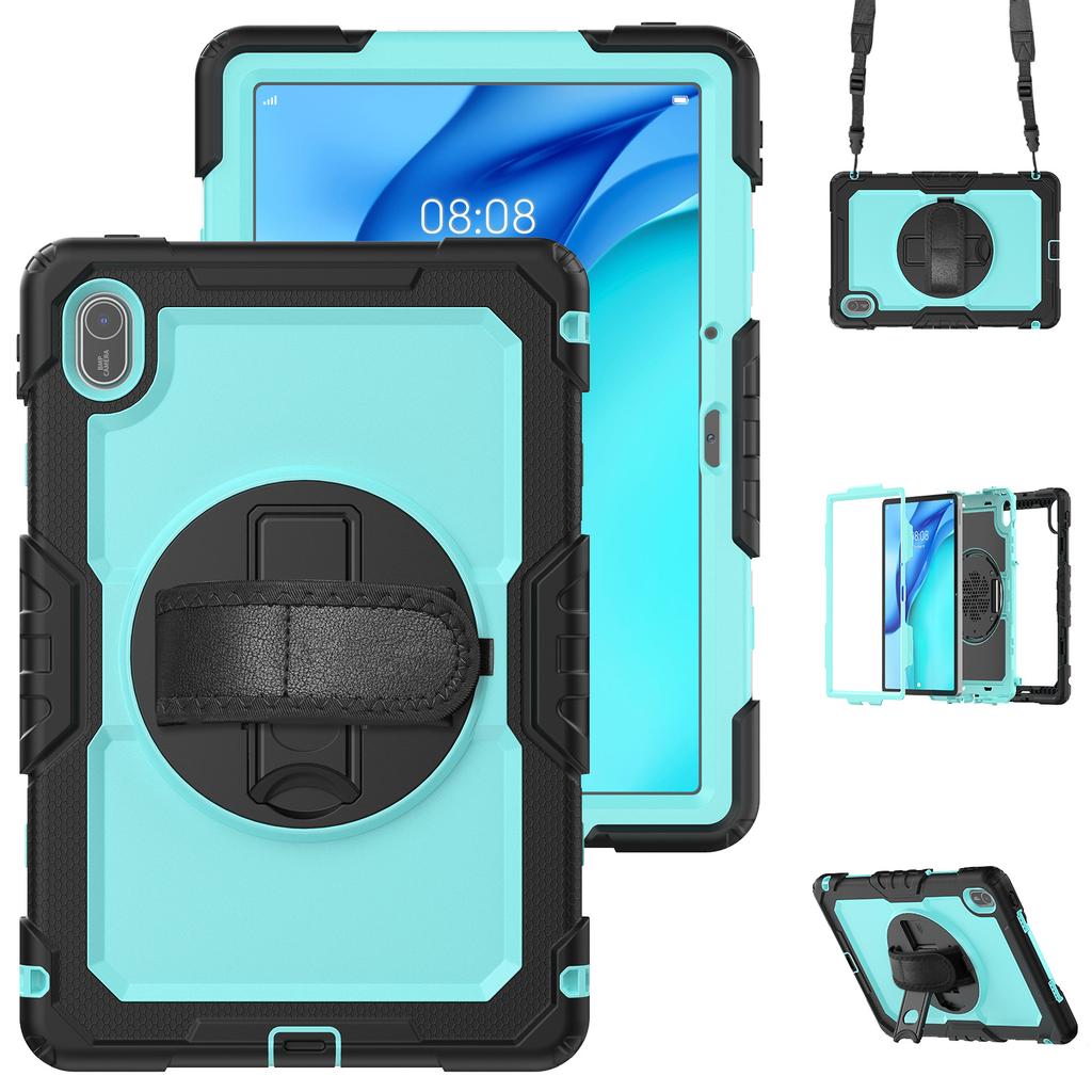 For Huawei MatePad SE 11 Case PC + Silicone Tablet Cover with PET Anti-Scratch Film and Shoulder Strap