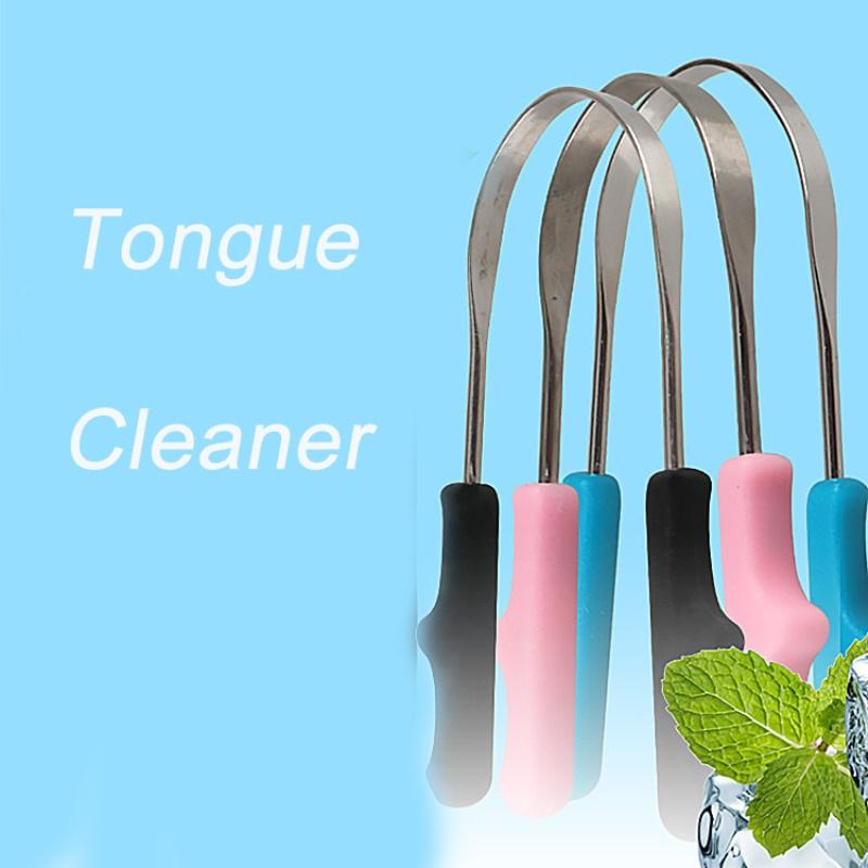 Stainless Steel Tongue Mouth Cleaner Scraper Stainless Steel For Bad Breath Cleaning Coated Tongue Oral Dental Hygiene Care Tool