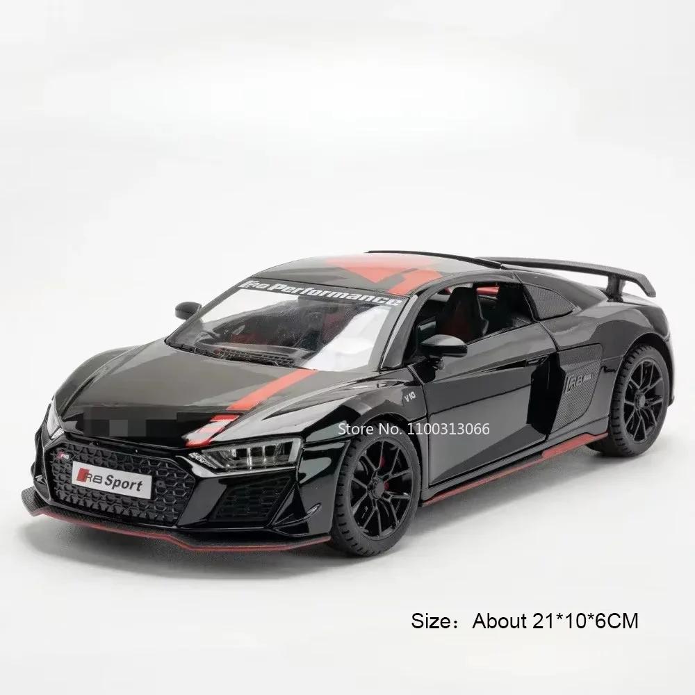 1:Maßstab 1:24 R8 V10 PLUS Automodell Gummireifen Sportwagen Diecast Modelle Rückziehfahrzeuge Sammlerspielzeug für Kinder Geschenke