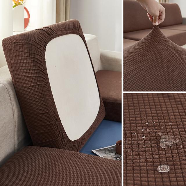 Jacquard Water Resistant Sofa Cushion Covers Elastic Grey Sofa Seat Cover For Living Room Furniture Protector For Young Students Removable