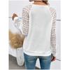 Autumn Lace-up Hollow-out See-through Top Casual V-neck Long-sleeved Women's T-shirts