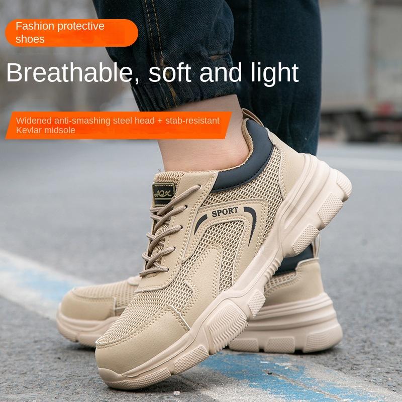 Labor Insurance Shoes, Smash-proof and Puncture-proof, Light and Wear-resistant, Summer Breathable Work Shoes