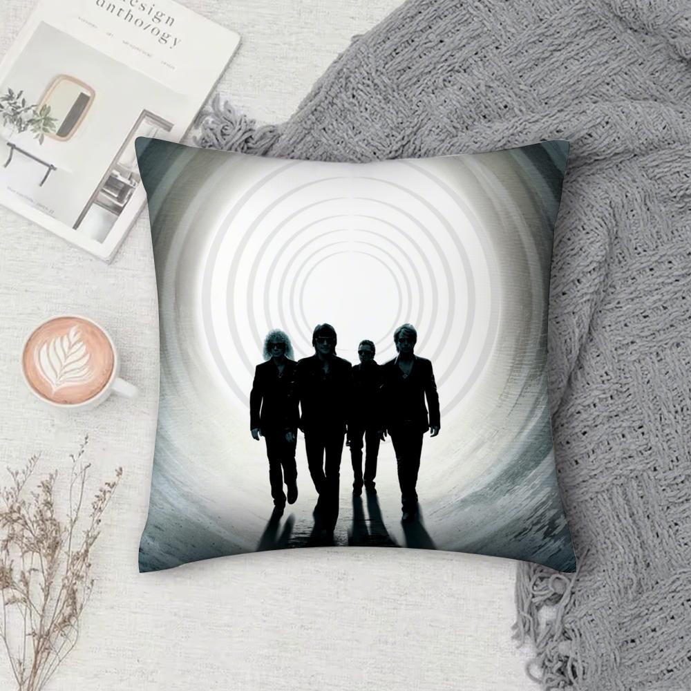 Rock Band B-Bon Jovi Forever Pillow Case Square Double-Sided Printing Short Plush Sofa Cushion Cover Bedroom Bedside Pillow